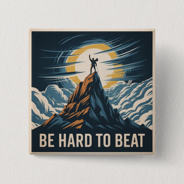 Be Hard To Beat 15 Cm Square Badge (Front)