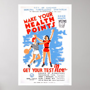 Be Healthy Tuberculosis 1939 WPA Poster