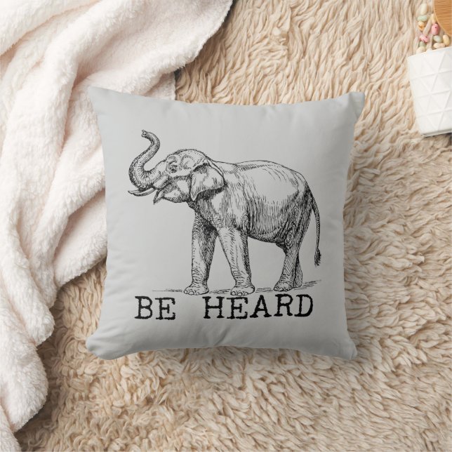 Be Heard Cute Elephant Cushion (Blanket)