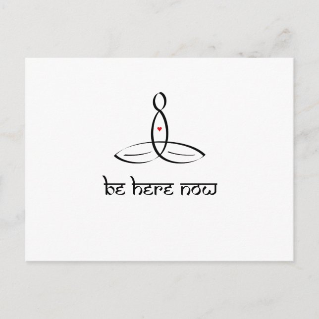 Be Here Now - Black Design with Sanskrit style txt Postcard (Front)