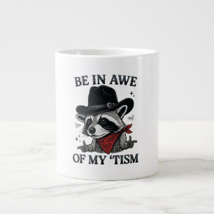 Be In Awe Of My 'Tism, Funny Meme Autistic Opossum Large Coffee Mug
