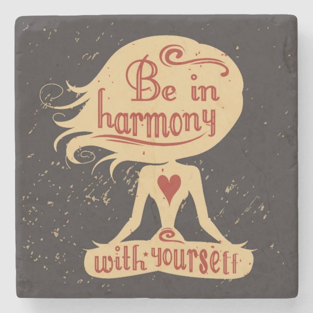 Be In Harmony With Yourself 2 Stone Coaster (Front)