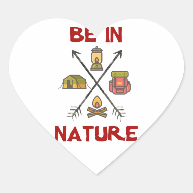 Be In Nature Heart Sticker (Front)