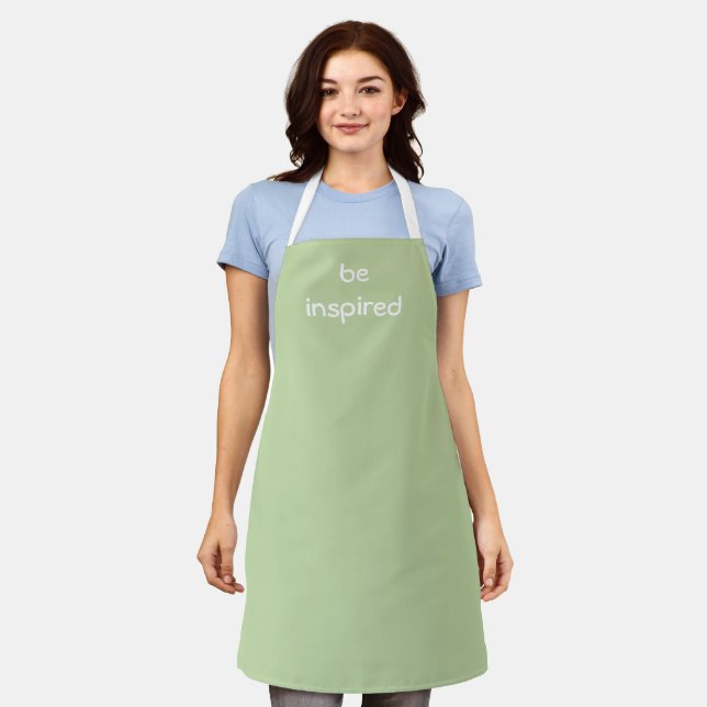 Be Inspired Sage Green Apron (Worn)