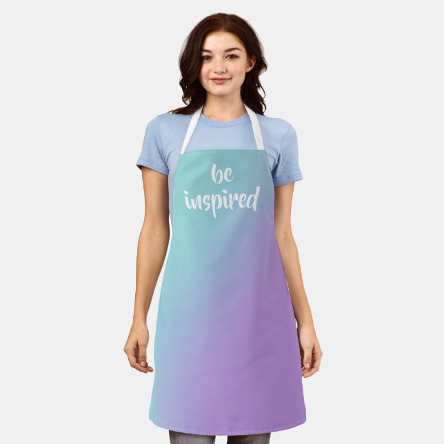 Be Inspired Soft Pastel Gradient Apron (Worn)