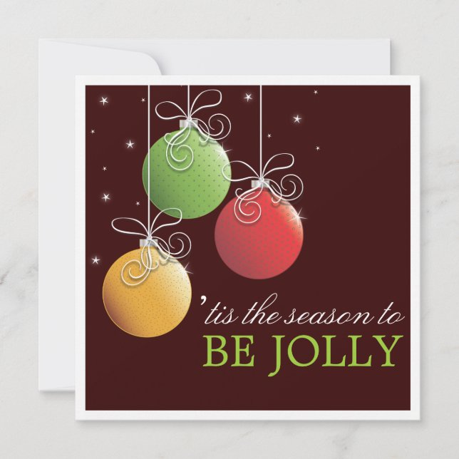 Be Jolly Christmas Ornament Holiday Party Invite (Front)