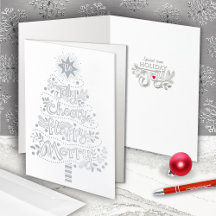 Be Jolly Happy Cheery Merry Silver Christmas Tree