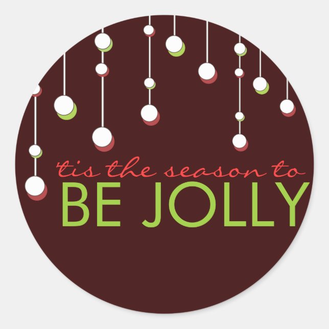 Be Jolly Modern Decoration Holiday Square Sticker (Front)