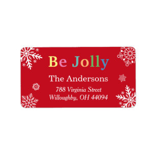 Be Jolly Snowflakes Holiday Blessings Label