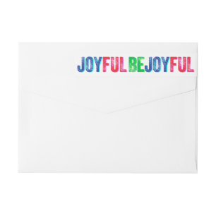 Be Joyful Colourful Holiday Letterpress Custom Wrap Around Label