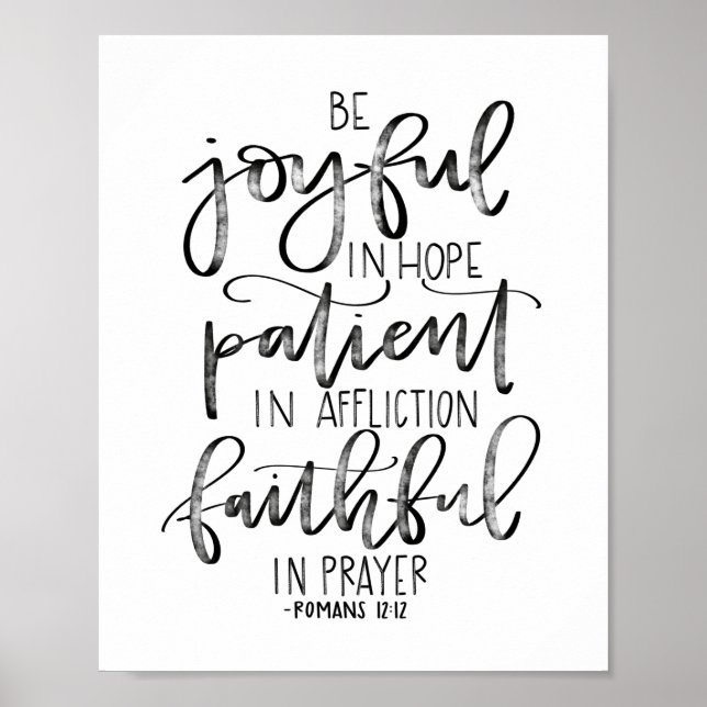 Be Joyful in Hope - Romans 12:12 - Lettered Poster (Front)