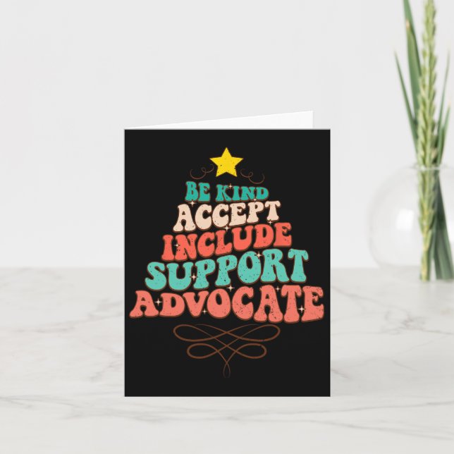 Be Kind Accept Include Support Christmas Special E Card (Front)