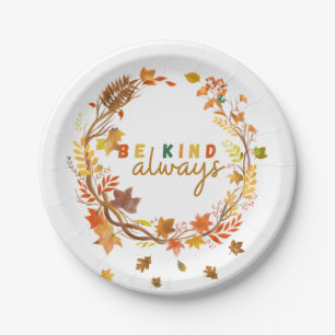 Be Kind Always Women Men Kids Letter Motivational  Paper Plate