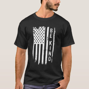 Be Kind American Flag Anti Bullying Unity Day Oran T-Shirt