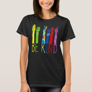 Be Kind American Sign Language Hand Autism Awarene T-Shirt