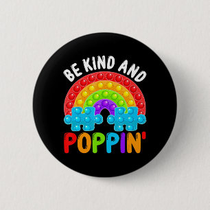 Be Kind And Poppin' Autism Awareness Rainbow Pop I 6 Cm Round Badge