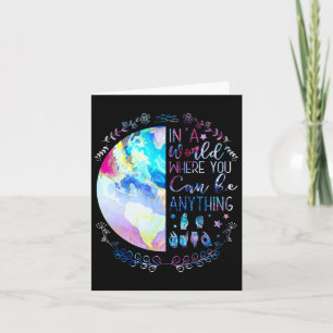 Be Kind Asl Alphabet American Sign Language Deaf A Card