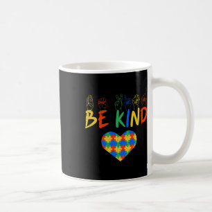 Be Kind Asl American Sign Language Autism Awarenes Coffee Mug