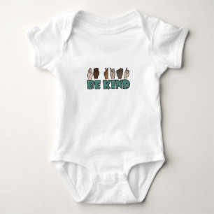 Be Kind ASL American Sign Language Baby Bodysuit