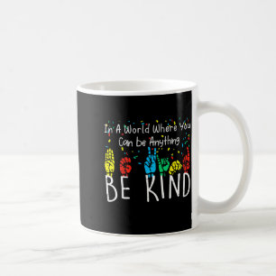 Be Kind Asl Hand Sign Language Autism Awareness Au Coffee Mug