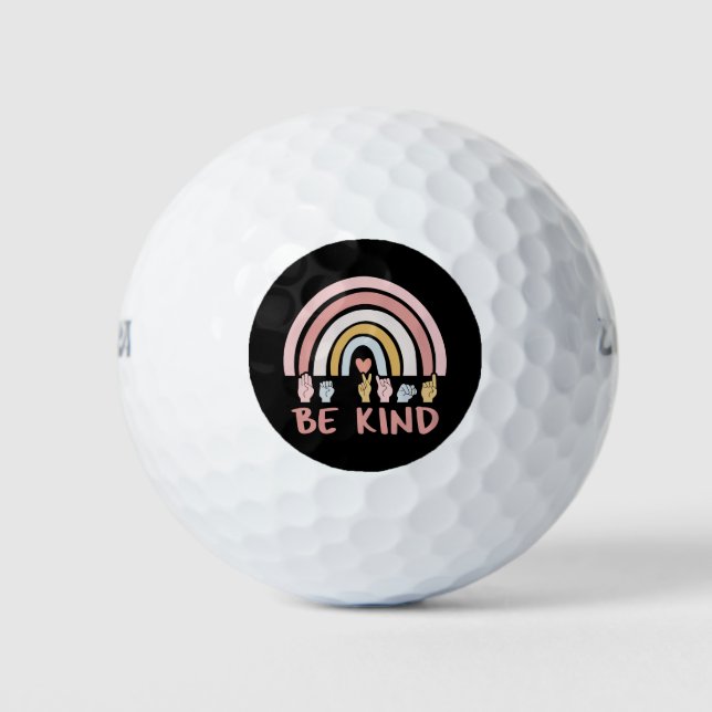 Be Kind ASL III - American Sign Language Golf Balls (Front)