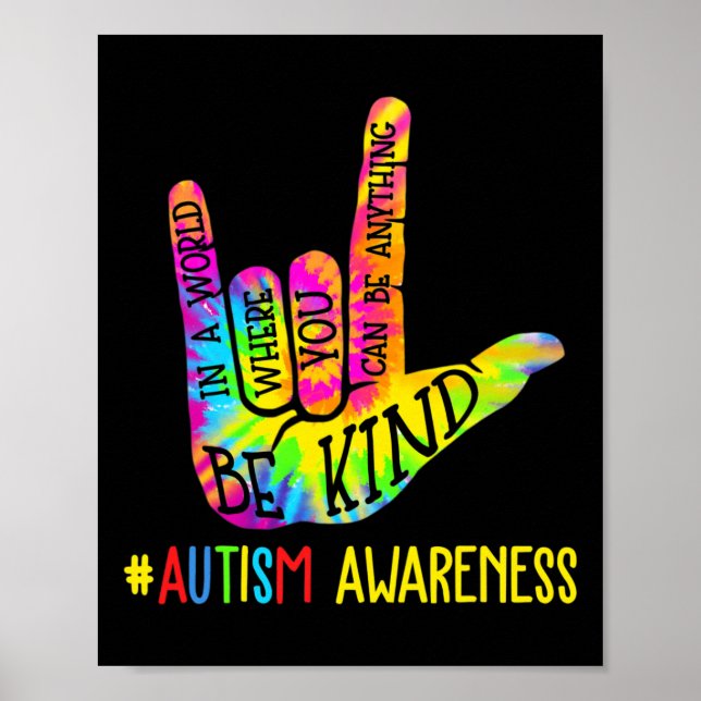 Be Kind Asl Love Sign Language Hand Autism Awarene (Front)