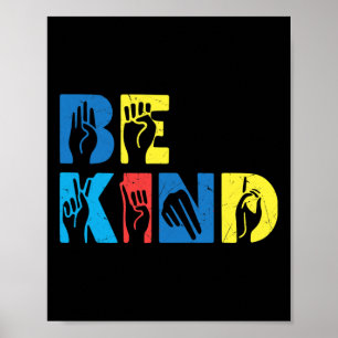 Be Kind Asl Love Sign Language Hand Autism Awarene