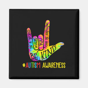 Be Kind Asl Love Sign Language Hand Autism Awarene Magnet