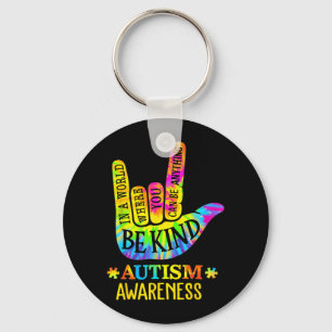 Be Kind ASL Love Sign Language Hand Autism Key Ring