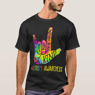 Be Kind Asl Love Sign Language Hand Autism  T-Shirt
