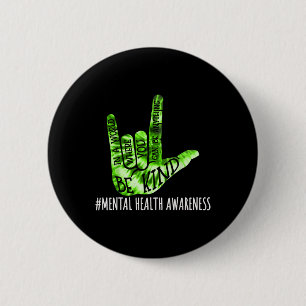 Be Kind Asl Love Sign Language Hand Mental Health 6 Cm Round Badge