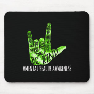 Be Kind Asl Love Sign Language Hand Mental Health Mouse Pad
