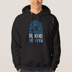 Be Kind Asl Sign Language Leopard Rainbow Autism A Hoodie