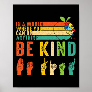 Be Kind Autism Awareness Asl Hands Sign Mum Teache