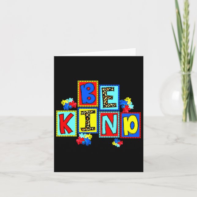 Be Kind Autism Awareness Asl Kindness Autism Mum T Card (Front)