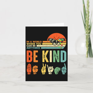Be Kind Autism Awareness Asl Mum Teacher Kindness Card