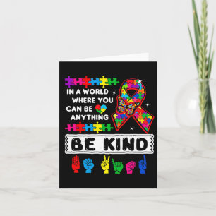 Be Kind Autism Awareness Asl Mum Teacher Kindness Card