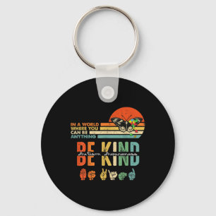 Be Kind Autism Awareness Asl Mum Teacher Kindness Key Ring