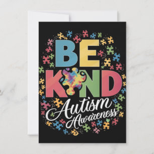 Be Kind Autism Awareness Colourful Design Card
