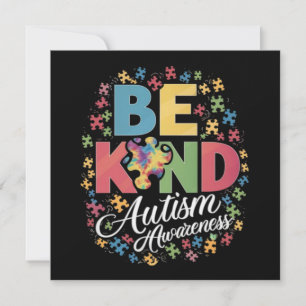 Be Kind Autism Awareness Colourful Design Holiday Card