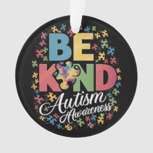 Be Kind Autism Awareness Colourful Design Ornament
