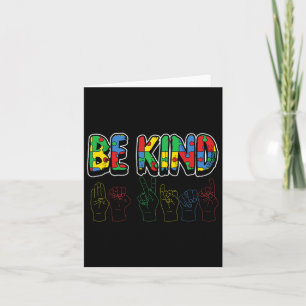 Be Kind Autism Awareness Cute Boys Girls Toddlers Card