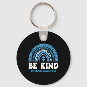 Be Kind Autism Awareness Cute Puzzle Rainbow Choos Key Ring