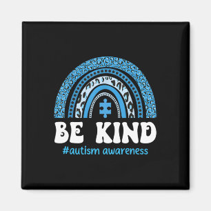 Be Kind Autism Awareness Cute Puzzle Rainbow Choos Magnet