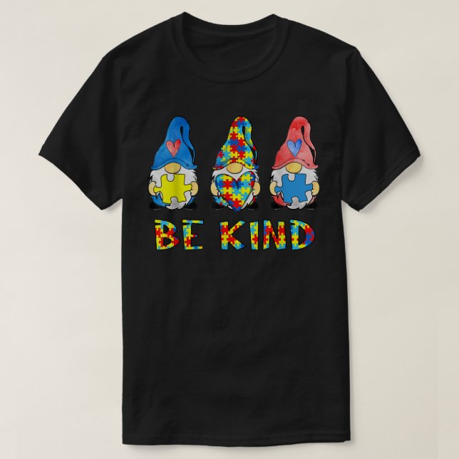 Be Kind Autism Awareness Gnomes Kids Gift T-Shirt (Design Front)