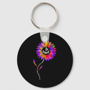 Be kind autism awareness kindness tie dye sunflowe key ring