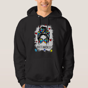 Be Kind Autism Awareness Messy Bun Proud Autism Mo Hoodie