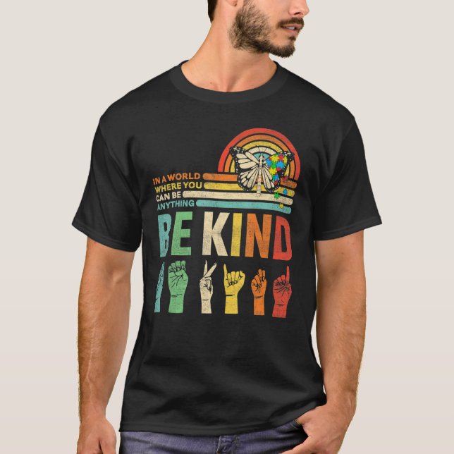 Be Kind Autism Awareness Mom Dad Grandma Teacher K T-Shirt (Front)