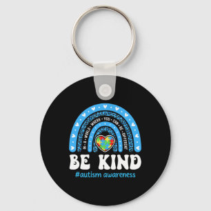 Be Kind Autism Awareness Puzzle Cute Rainbow Choos Key Ring