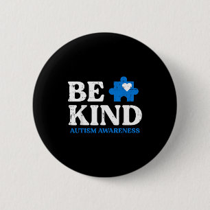 Be kind autism awareness puzzle piece asd men wome 6 cm round badge